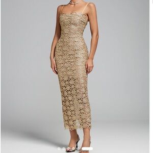 Elara Gold Dress